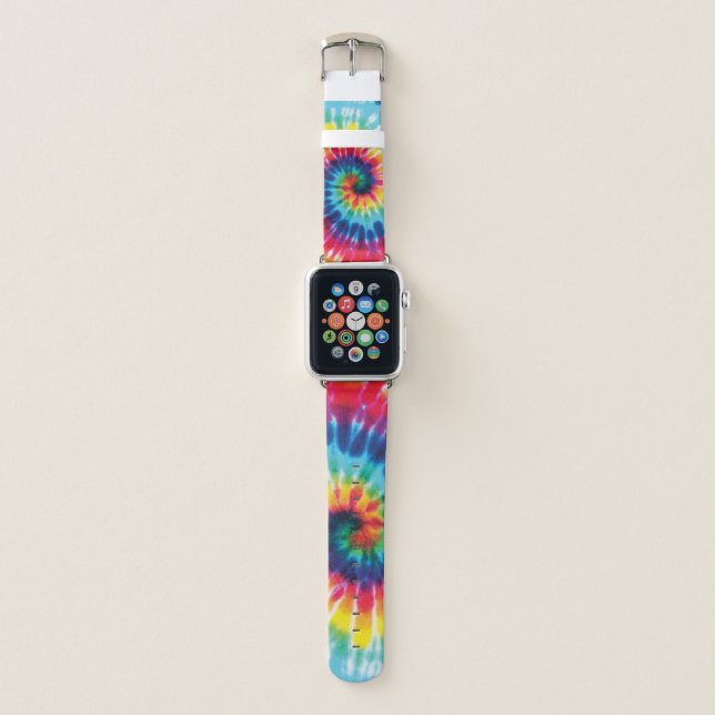 Colorful Rainbow Tie Dye Apple Watch Band (Front)