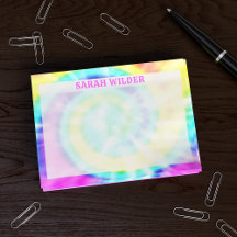 Colorful Rainbow Tie Dye Custom Post it Notes