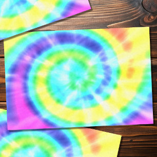 Colorful Rainbow Tie Dye Hippie Tissue Paper