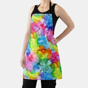 Colorful Rainbow Tie Dye Ink Apron