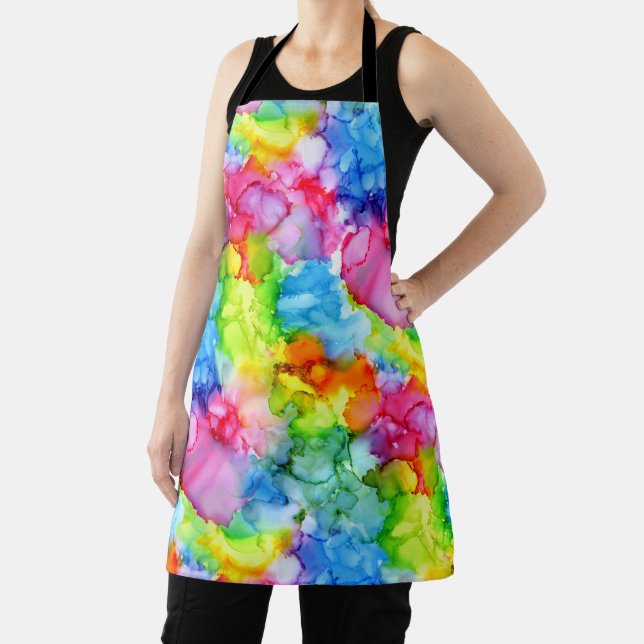Colorful Rainbow Tie Dye Ink Apron (Insitu)