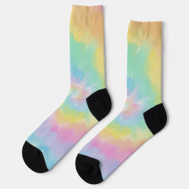 Colorful Rainbow Tie Dye Pattern Socks (Left)