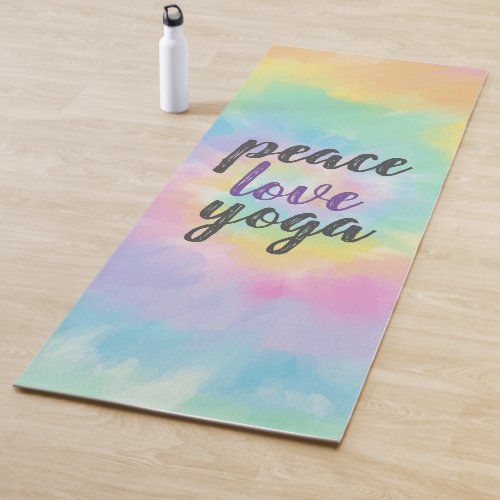 Colorful Rainbow Tie Dye Peace Love Yoga Yoga Mat