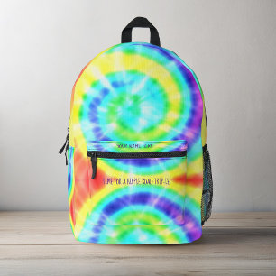 Colorful Rainbow Tie Dye Personalized Backpack