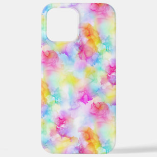 Colorful Rainbow Tie Dye Watercolor Ink iPhone 12 Pro Max Case