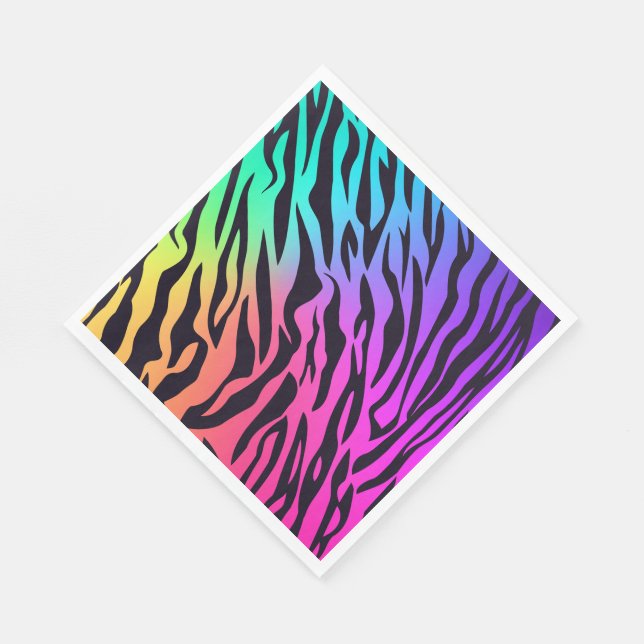 Colorful Rainbow Tiger Napkins (Corner)
