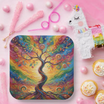 Colorful Rainbow Tree Abstract