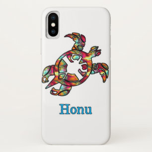 Colorful Rainbow Tribal Hawaiian Sea Turtle iPhone X Case