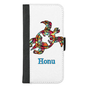 Colorful Rainbow Tribal Hawaiian Sea Turtle iPhone 8/7 Plus Wallet Case