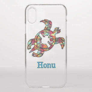 Colorful Rainbow Tribal Hawaiian Sea Turtle iPhone X Case