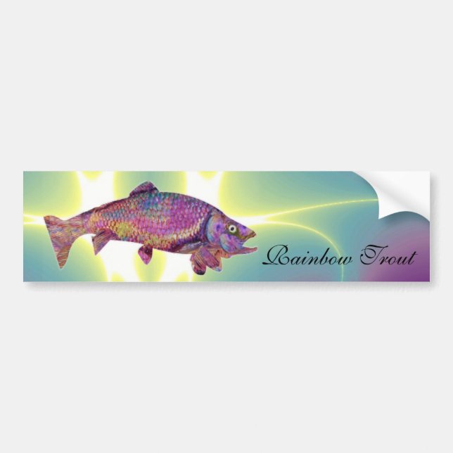 COLORFUL RAINBOW TROUT BUMPER STICKER (Front)