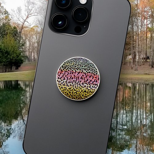 Colorful Rainbow Trout Fish Scales Texture Pattern PopSocket