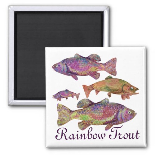 COLORFUL RAINBOW TROUT MAGNET