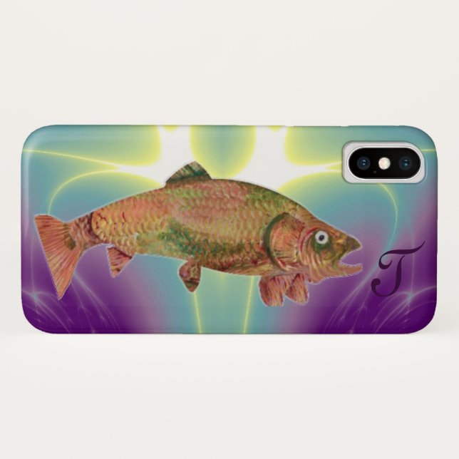 COLORFUL RAINBOW TROUT Monogram Case-Mate iPhone Case (Back (Horizontal))