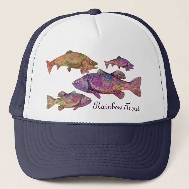COLORFUL RAINBOW TROUT TRUCKER HAT (Front)