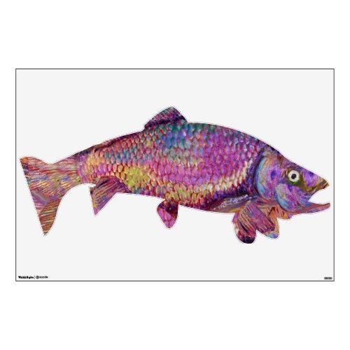 COLORFUL RAINBOW TROUT WALL DECAL