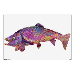 COLORFUL RAINBOW TROUT WALL STICKER