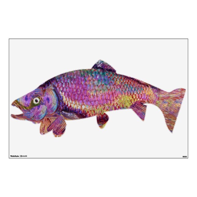 COLORFUL RAINBOW TROUT WALL STICKER (Front)