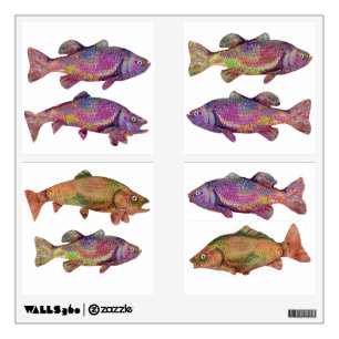 COLORFUL RAINBOW TROUTS WALL STICKER