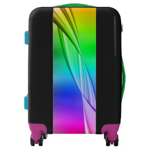 Colorful Rainbow Twist Abstract Art Luggage