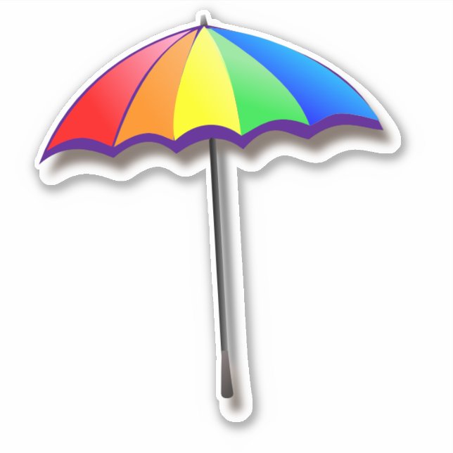 Colorful Rainbow Umbrella Sticker (Front)