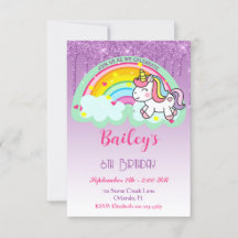 Colorful Rainbow Unicorn Birthday