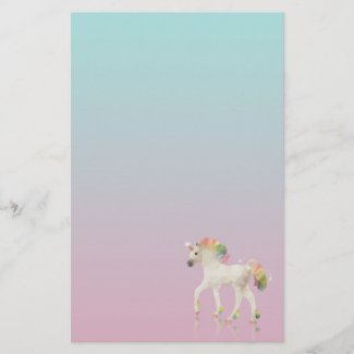 Colorful Rainbow Unicorn Polygon - Stationery