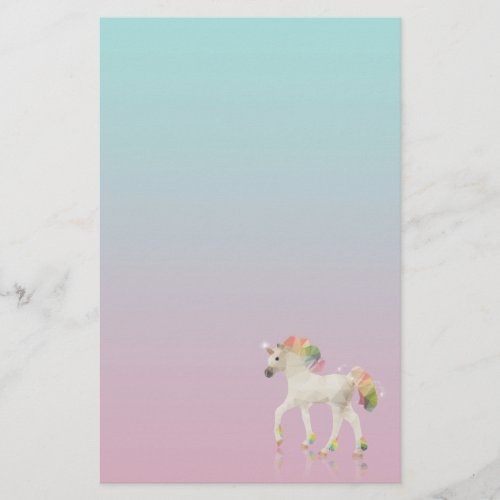 Colorful Rainbow Unicorn Polygon _ Stationery