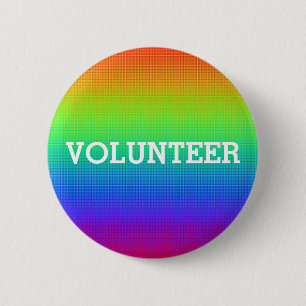 Colorful Rainbow Volunteer Button