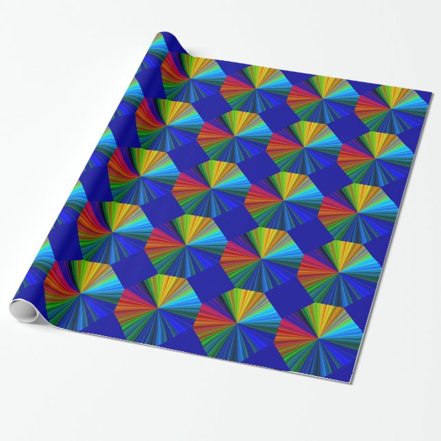 Colorful Rainbow Vortex Wrapping Paper (Unrolled)