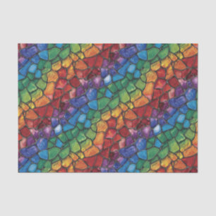 Colorful Rainbow Watercolor Mosaic Stained Glass Tissue Paper