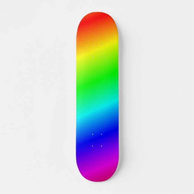 Colorful Rainbow Watercolor Skateboard (Front)