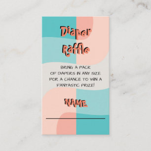 Colorful Rainbow Wave Abstract Baby diaper raffle Enclosure Card