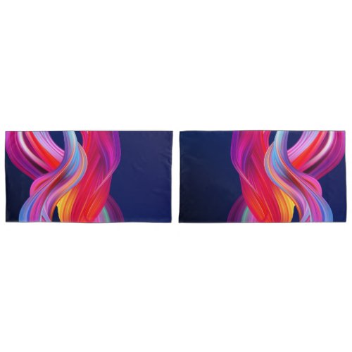 Colorful Rainbow Waves Pillow Case