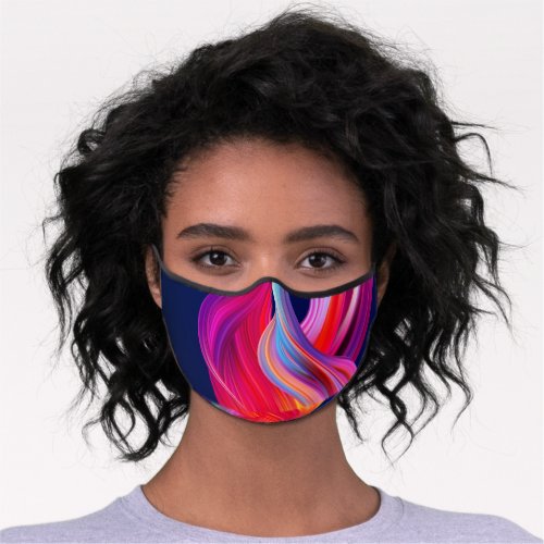 Colorful Rainbow Waves Premium Face Mask