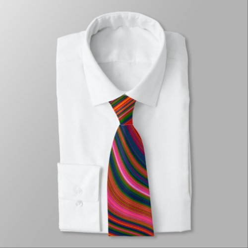 Colorful Rainbow Wavy Abstraction Neck Tie