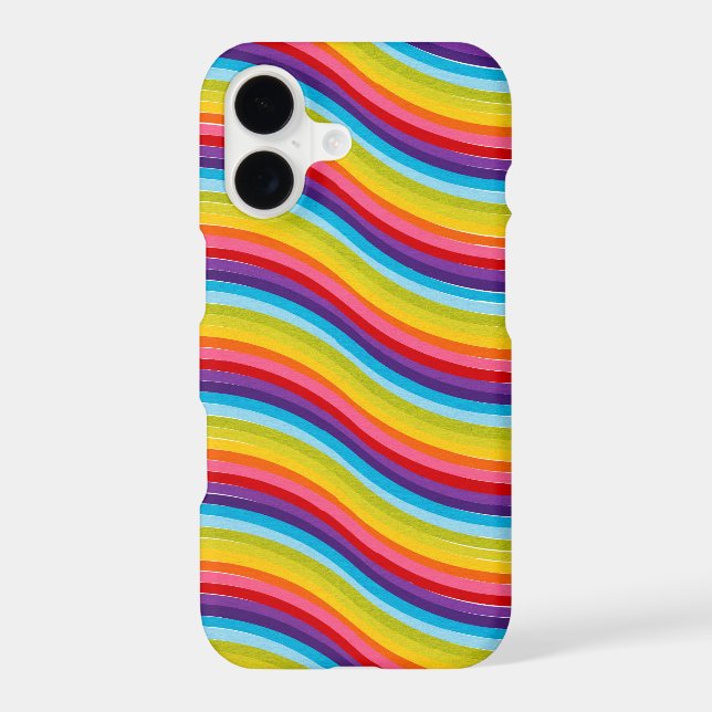 Colorful Rainbow Wavy Striped Design Case-Mate iPhone Case (Back)