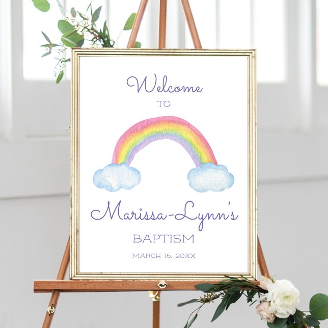 Colorful Rainbow Welcome To Baptism Christening Poster (Creator Uploaded)