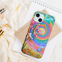 Colorful Rainbow Wildflowers Birds Butterflies