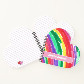 Colorful Rainbow with Name Notebook