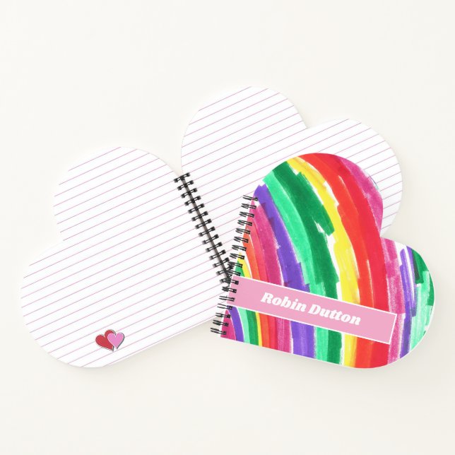 Colorful Rainbow with Name Notebook (Inside)