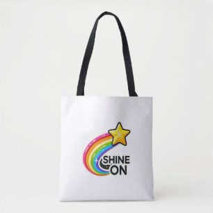 Colorful Rainbow with Star Tote Bag