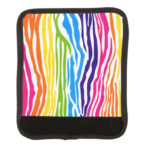 Colorful Rainbow Zebra Pattern Luggage Handle Wrap