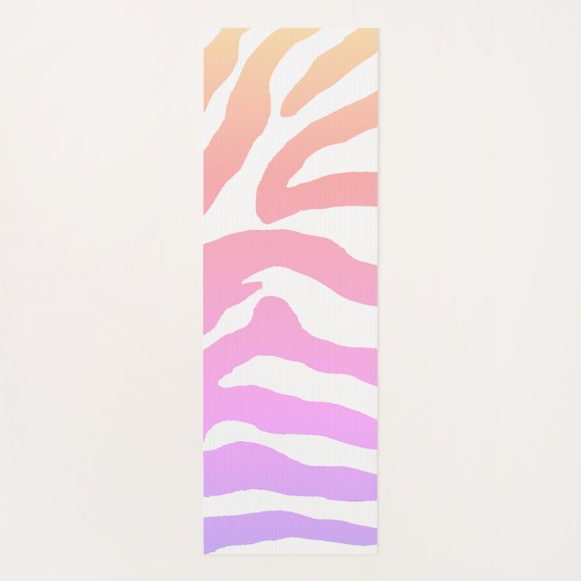 Colorful Rainbow Zebra Stripe Yoga Mat (Back)