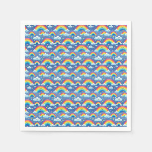 Colorful Rainbows and Clouds Napkins