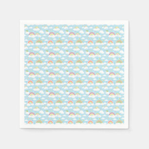 Colorful Rainbows and Clouds Napkins