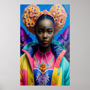Colorful raincoat princess poster