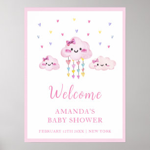 Colorful Raindrop Sweetheart Baby Shower Welcome Poster