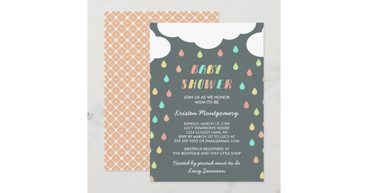 Colorful Raindrops | Baby Shower Invitation | Zazzle