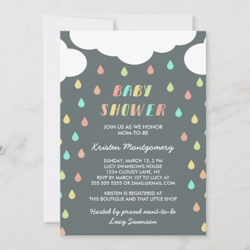 Colorful Raindrops | Baby Shower Invitation | Zazzle
